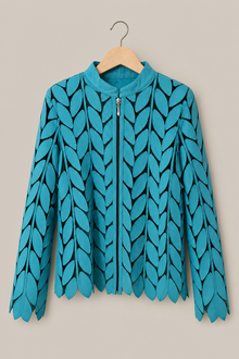 Load image into Gallery viewer, light-blue-laser-cut-jacket — stone gray product hero image