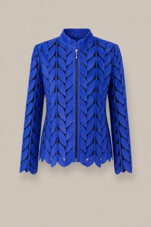 Load image into Gallery viewer, blue-laser-cut-jacket — stone gray product hero image
