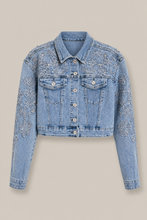 Load image into Gallery viewer, embellished-light-wash-denim-jacket-pair-01 — stone gray product hero image