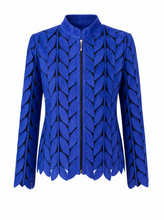 Load image into Gallery viewer, blue laser cut jacket - hero