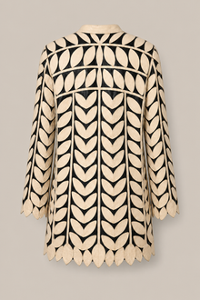 Load image into Gallery viewer, cream-laser-cut-jacket-02 — stone gray product back image