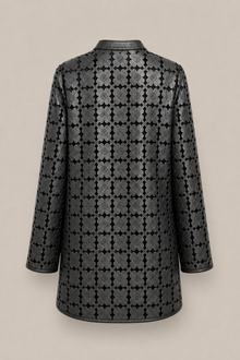Load image into Gallery viewer, black-grey-cutout-jacket — stone gray product back image