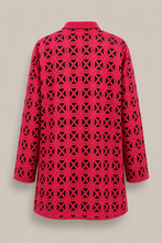 Load image into Gallery viewer, red-geometric-cutout-tunic-jacket — stone gray product back image