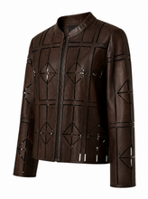 Load image into Gallery viewer, brown laser cut jacket 02 - product-three-quarter-front
