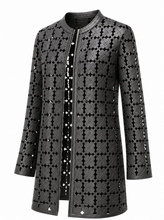 Load image into Gallery viewer, black grey cutout jacket - product-three-quarter-front