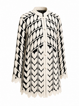 Load image into Gallery viewer, black white leaf pattern jacket - product-three-quarter-front