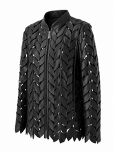 Load image into Gallery viewer, black laser cut jacket - product-three-quarter-front