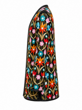 Load image into Gallery viewer, black multicolor floral embroidered jacket - product-side