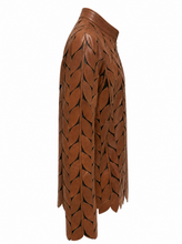 Load image into Gallery viewer, brown laser cut jacket - product-side