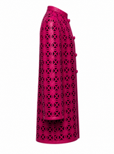Load image into Gallery viewer, dark red laser cut jacket - product-side