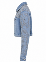 Load image into Gallery viewer, embellished light wash denim jacket pair 02 - product-side