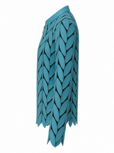 Load image into Gallery viewer, light blue laser cut jacket - product-side
