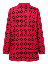 Load image into Gallery viewer, red geometric cutout tunic jacket - product-back