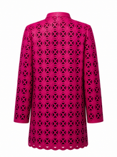 Load image into Gallery viewer, dark red laser cut jacket - product-back