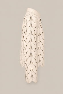 Load image into Gallery viewer, cream-laser-cut-jacket-01 — stone gray product side image