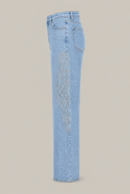 Load image into Gallery viewer, light-blue-wide-leg-embroidered-denim-pants — stone gray product side image