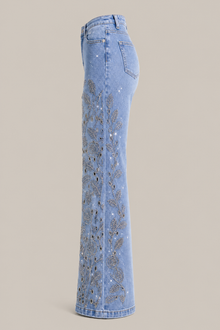Load image into Gallery viewer, Classic Light-Wash Denim Pants — stone gray product side image