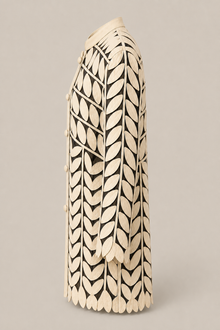 Load image into Gallery viewer, cream-laser-cut-jacket-02 — stone gray product side image