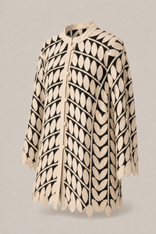 Load image into Gallery viewer, cream-laser-cut-jacket-02 — stone gray product three-quarter front image