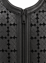 Load image into Gallery viewer, black grey cutout jacket - detail