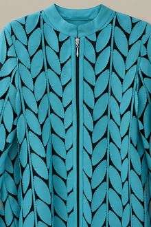 Load image into Gallery viewer, light-blue-laser-cut-jacket — stone gray product detail image