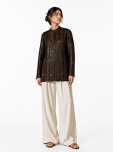 Load image into Gallery viewer, brown laser cut jacket 02 - editorial-model-front
