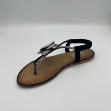 Load image into Gallery viewer, Ruby Bloom Elastic Strap Sandal with Crystal Floral Detail