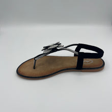 Load image into Gallery viewer, Ruby Bloom Elastic Strap Sandal with Crystal Floral Detail