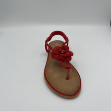 Load image into Gallery viewer, Ruby Bloom Elastic Strap Sandal with Crystal Floral Detail