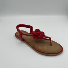 Load image into Gallery viewer, Ruby Bloom Elastic Strap Sandal with Crystal Floral Detail