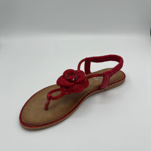 Load image into Gallery viewer, Ruby Bloom Elastic Strap Sandal with Crystal Floral Detail