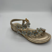 Load image into Gallery viewer, Blooming Crystal T-Strap Sandal with Elastic Comfort Band