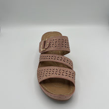 Load image into Gallery viewer, Breathable Laser-Cut Three-Strap Wedge Sandal