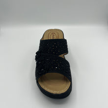 Load image into Gallery viewer, Crystal Embellished and Perforated Wedge with Floral Accents