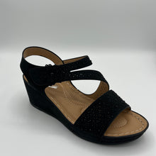 Load image into Gallery viewer, Rhinestone Embellished Comfort Wedge Sandal