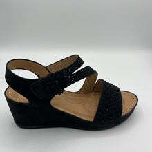 Load image into Gallery viewer, Rhinestone Embellished Comfort Wedge Sandal