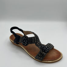 Load image into Gallery viewer, Shimmer Crystal Cross-Band Wedge Slide