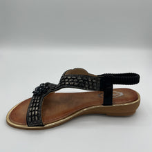 Load image into Gallery viewer, Shimmer Crystal Cross-Band Wedge Slide