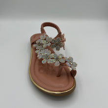 Load image into Gallery viewer, Blooming Crystal T-Strap Sandal with Elastic Comfort Band