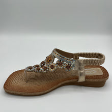 Load image into Gallery viewer, Medallion Circle Espadrille Sandal with Crystal Detail