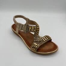 Load image into Gallery viewer, Shimmer Crystal Cross-Band Wedge Slide