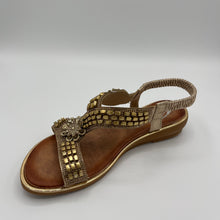 Load image into Gallery viewer, Shimmer Crystal Cross-Band Wedge Slide