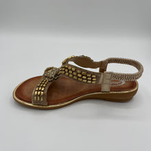 Load image into Gallery viewer, Shimmer Crystal Cross-Band Wedge Slide