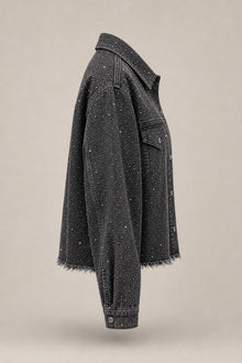 Load image into Gallery viewer, black-studded-denim-jacket — slot 04 normalized product side v5