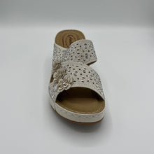 Load image into Gallery viewer, Crystal Embellished and Perforated Wedge with Floral Accents