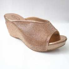 Load image into Gallery viewer, Rose Gold All-over Crystal Wedges