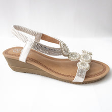 Load image into Gallery viewer, Circular Crystal Slingback Sandals (BLACK/WHITE)
