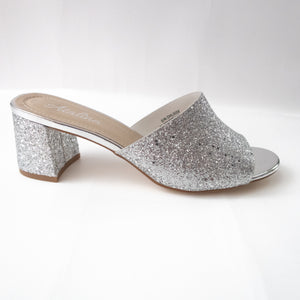 Silver Glitter Heels