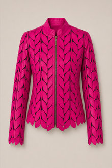 Load image into Gallery viewer, Fuchsia Cut Jacket — stone gray product hero image

