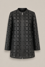 Load image into Gallery viewer, black-grey-cutout-jacket — stone gray product hero image
